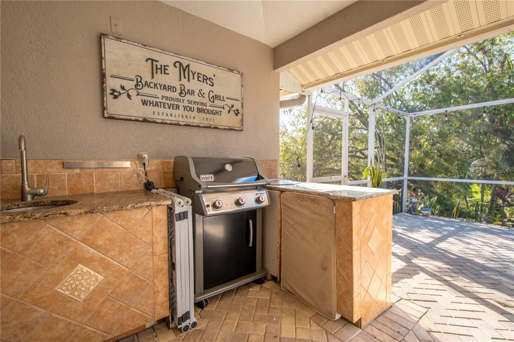 All you need is your grill to create a lovely outdoor kitchen.