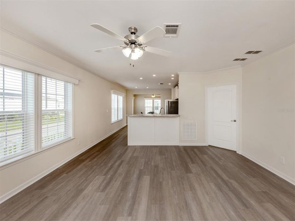 Living area open to kitchen