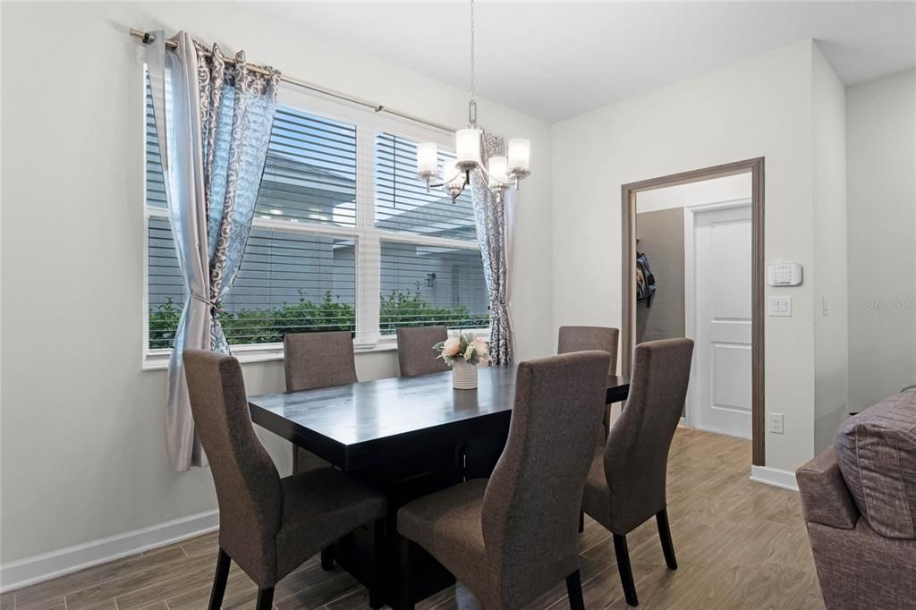 Dining area with view of rear drop zone