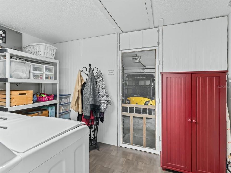 Laundry room. This can easily be removed to make the garage larger if desired!