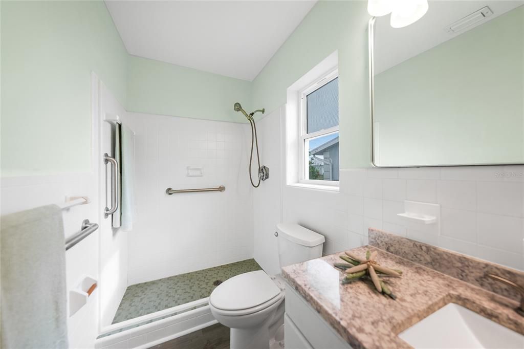 En Suite with New Vanity and Countertop, New Mirror and Lighting