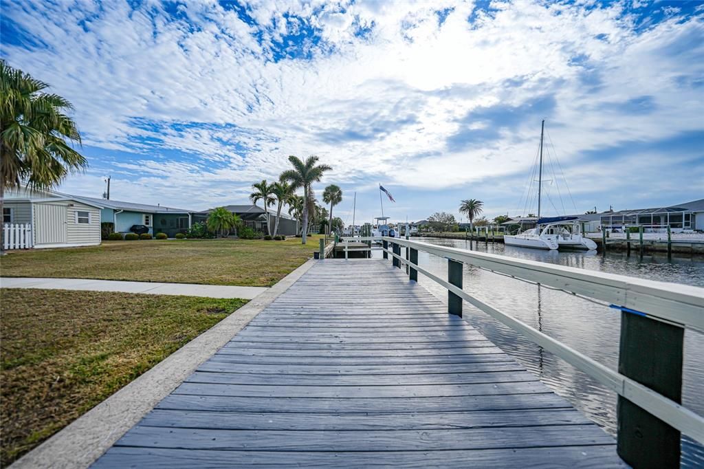 Sailboat Access, Dock with Water and Electric, Concrete Seawall