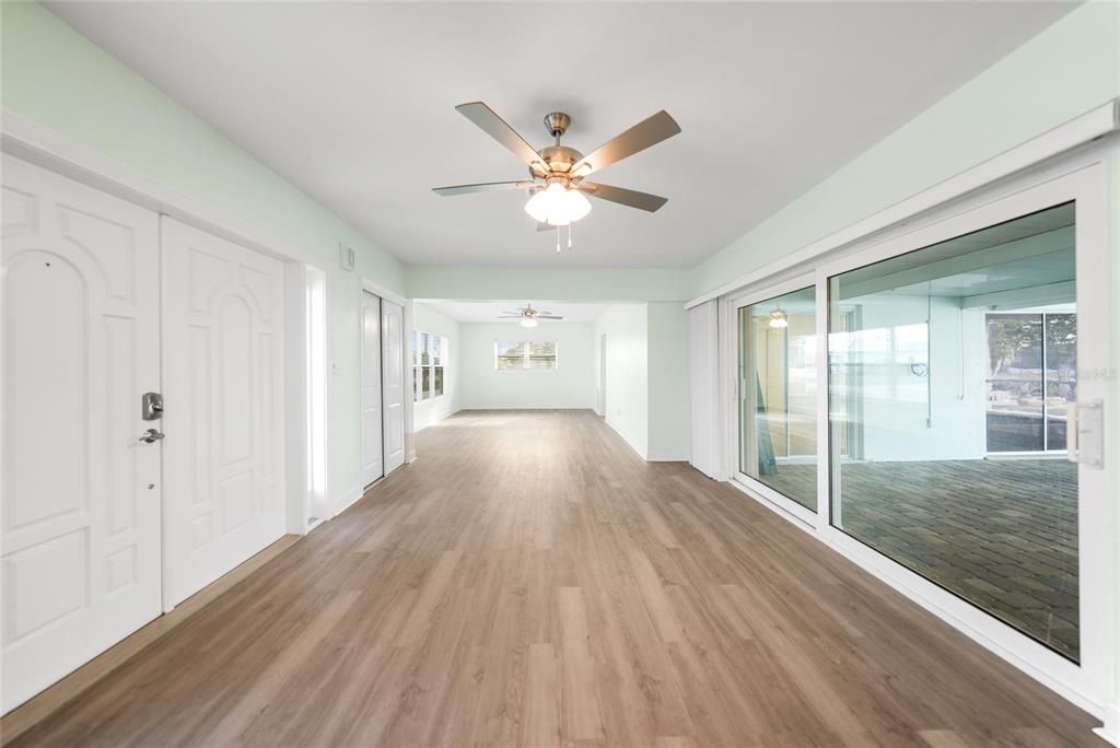 Dining/Living Room, New Lighting, Ceiling Fans, New Windowsills