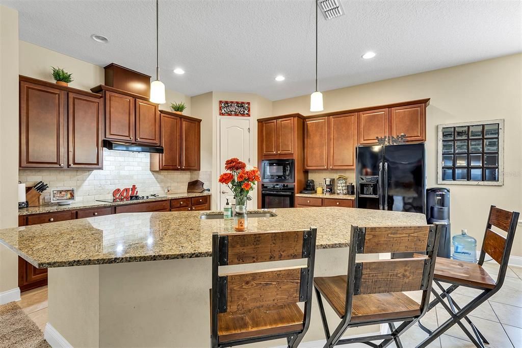 Kitchen and island