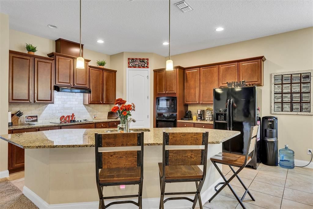 kitchen and island