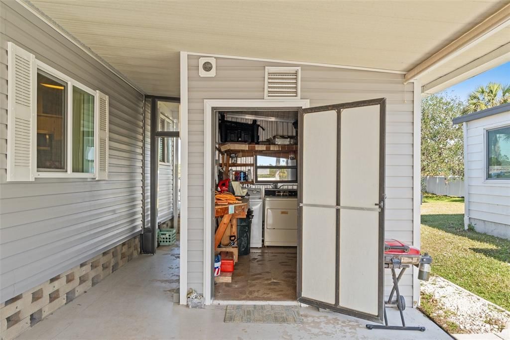 Shed area for storage