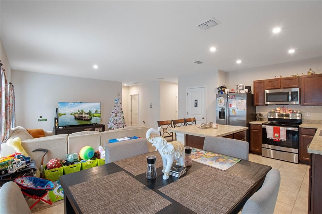 Living room and kitchen