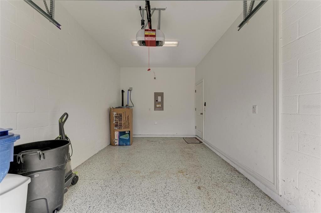 Garage with epoxy floor