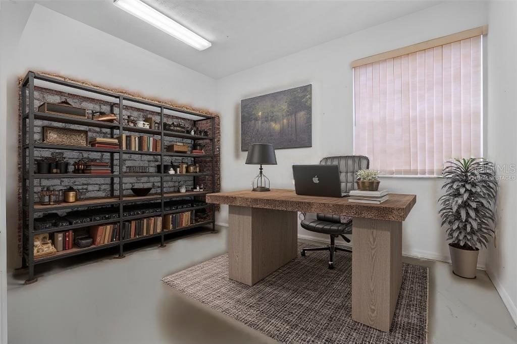 Garage office Virtually staged