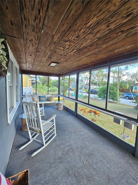 Screened Front Porch W/ Knotty Cypress Ceiling