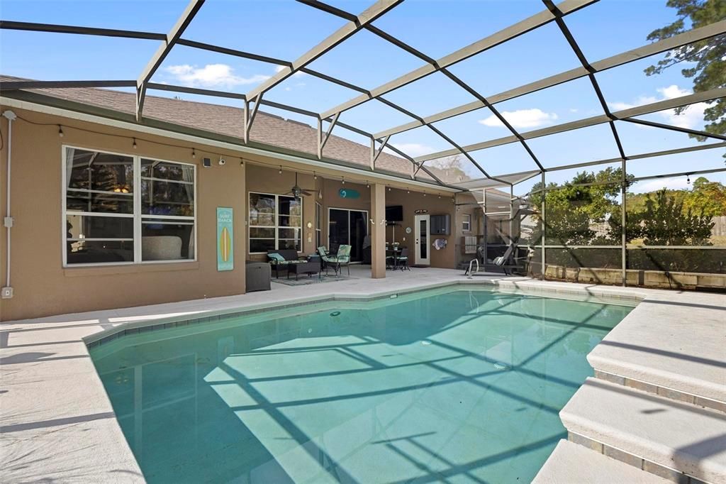 Screened pool enclosure towards the lanai.