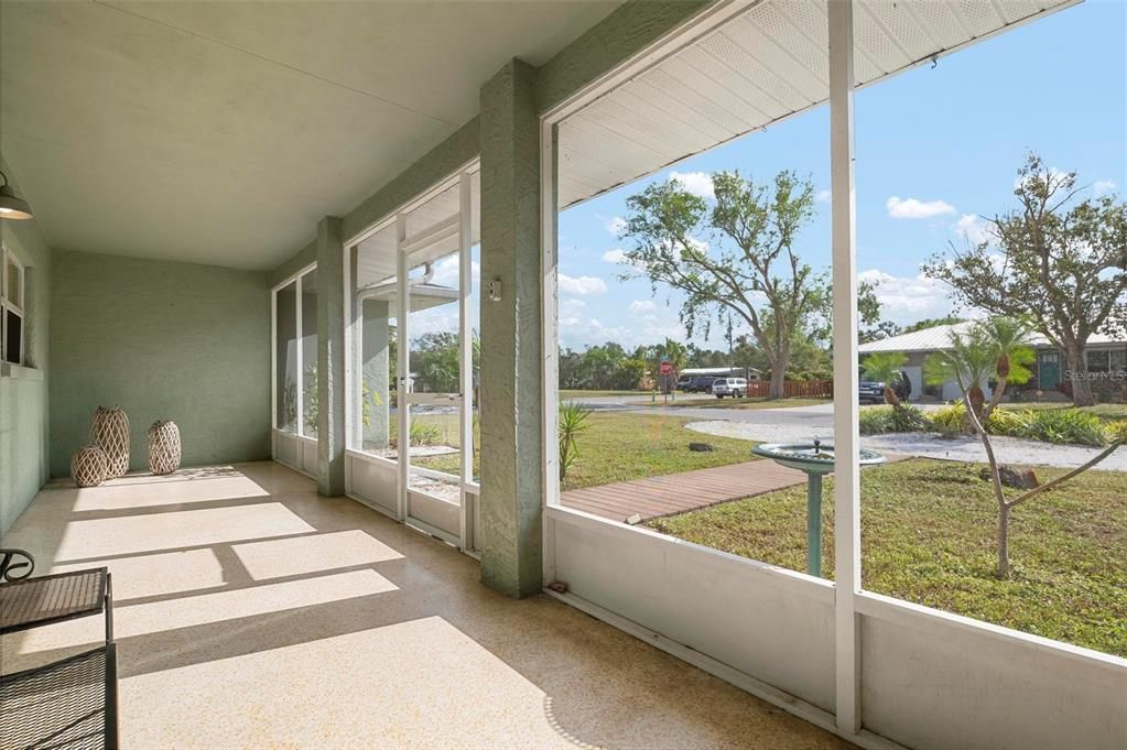 Screened front porch