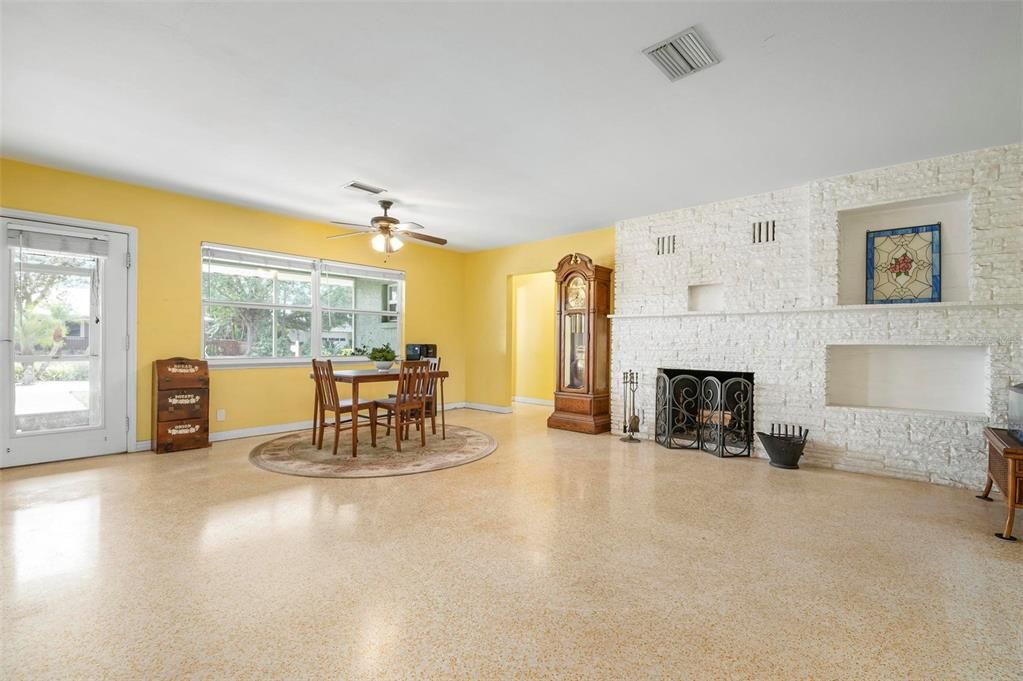 Large living dining area