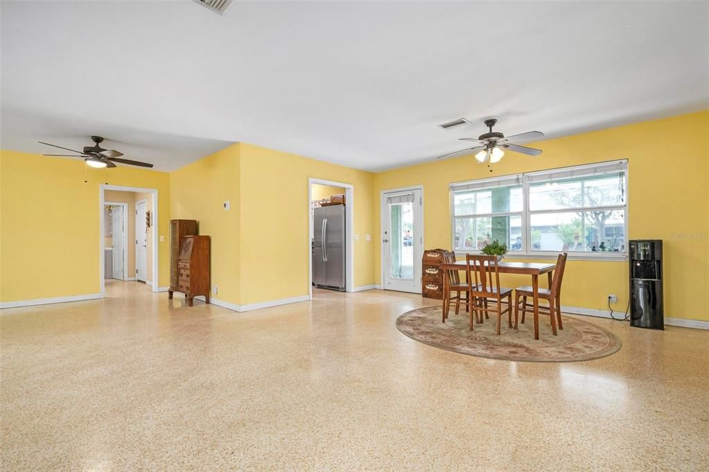 Dining/Living looking towards kitchen and hall