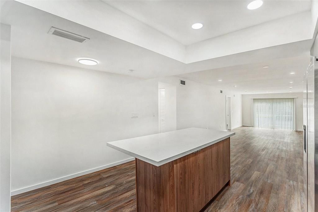 Kitchen Looking into living area