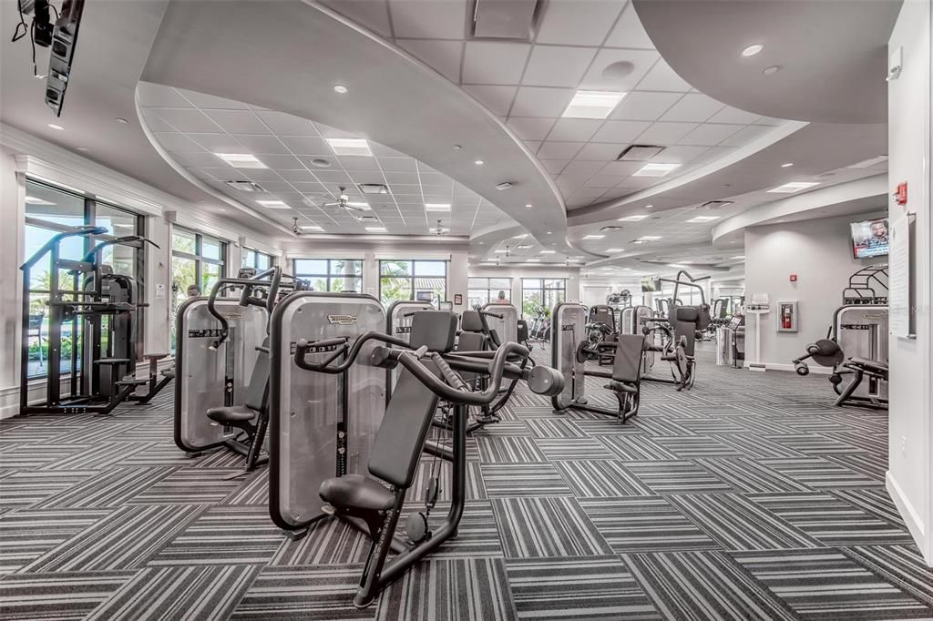 Resident's Gym is very well maintained and has breathtaking views of the pool