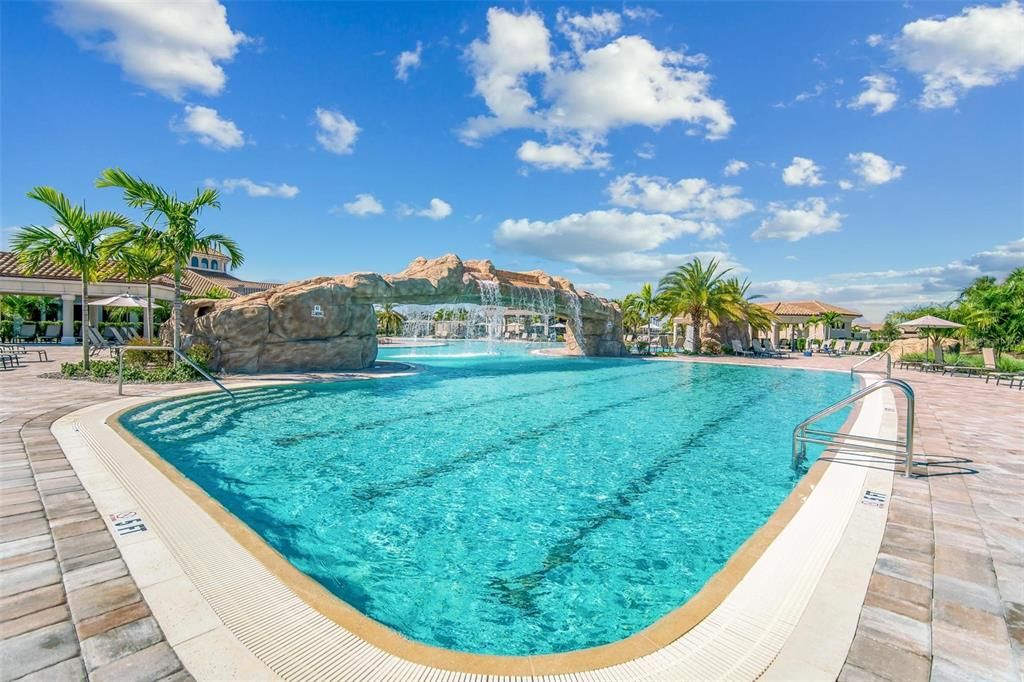 Close up of Resort Pool Water Fall