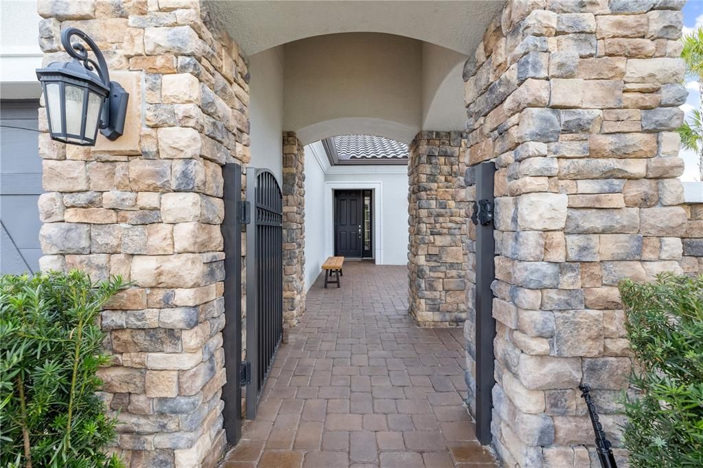 Front entryway to the courtyard.