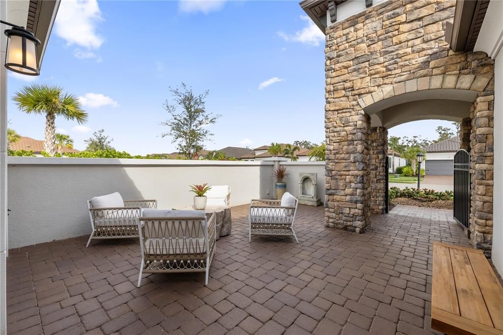 Stone courtyard perfect for entertaining.