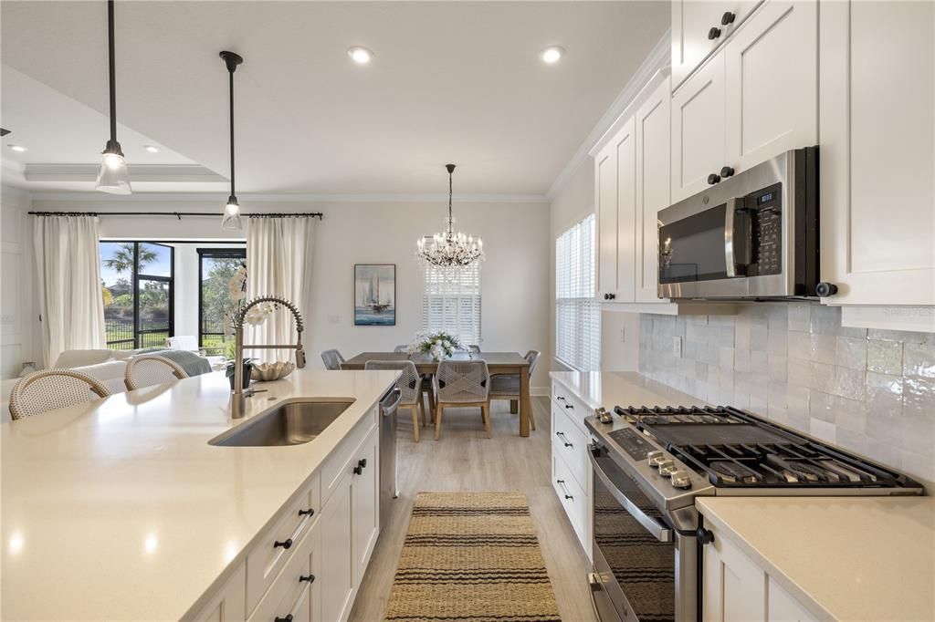 Open concept kitchen and dining area.