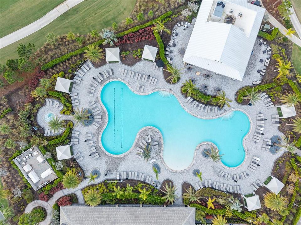 Aerial view of community pool.