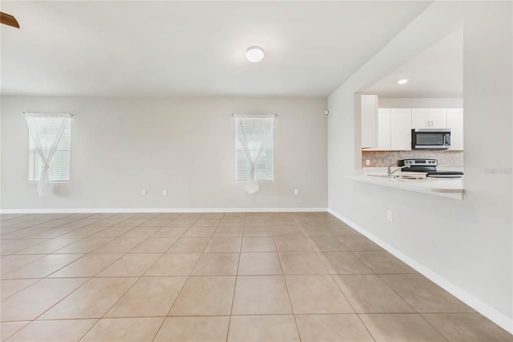 Living Room/Dining Room Combo - Tile Flooring