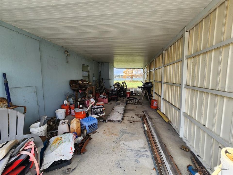 Interior of carport on right side of home.