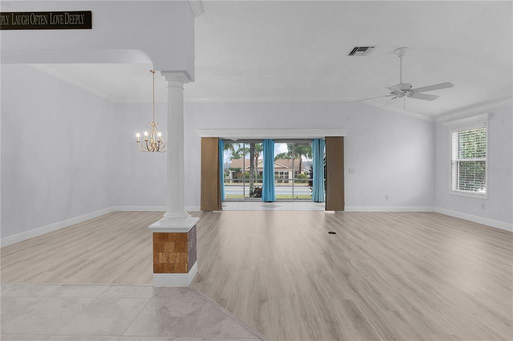 VAULTED CEILING IN THE BOTH THE DINING ROOM AND LIVING ROOM