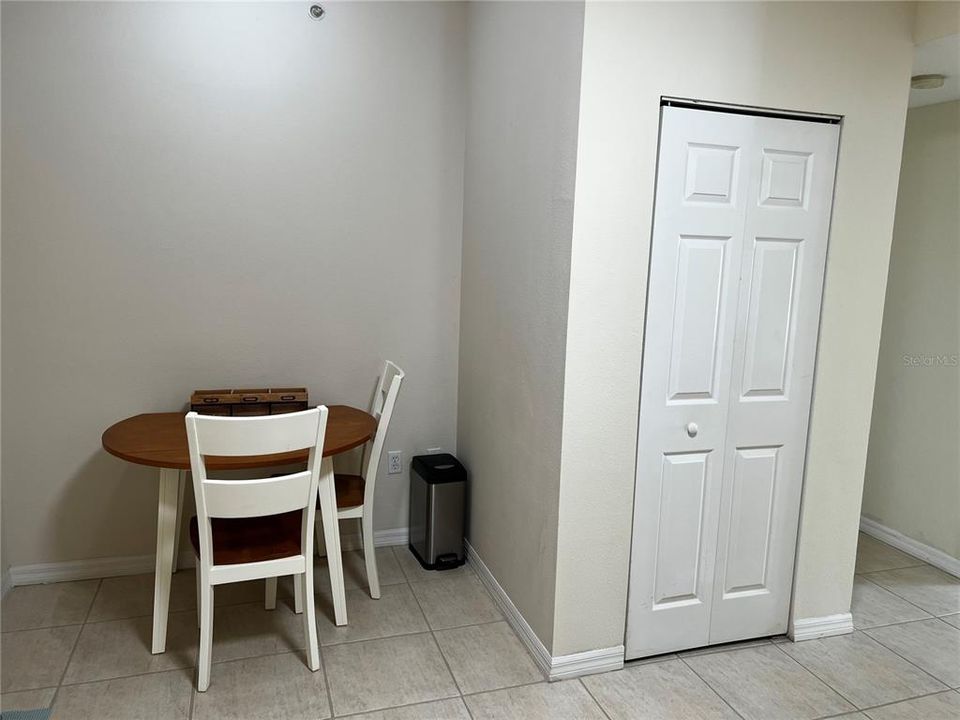 Breakfast nook table and pantry