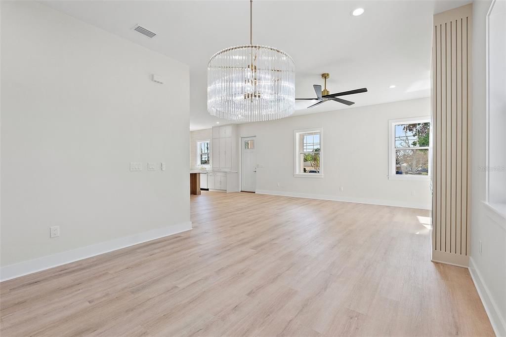 living/ dining room without staging