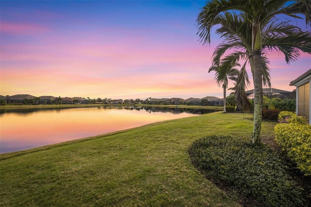 Water and lanai are on the sunrise side of the home