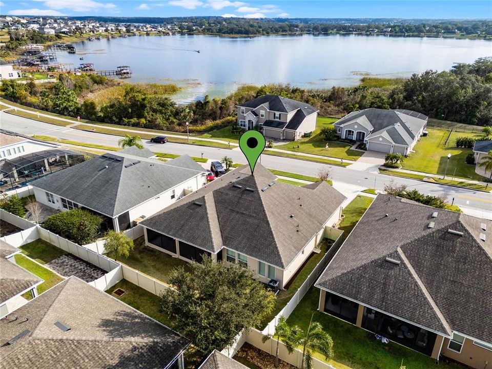 Lake views from the front of the home!