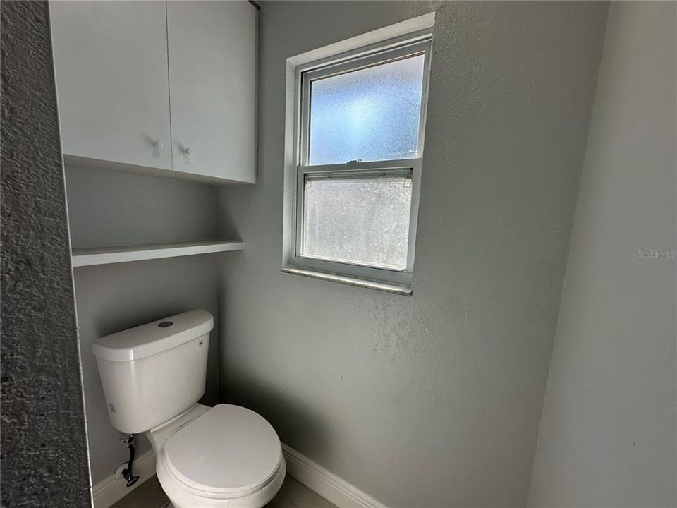 Bathroom with a window