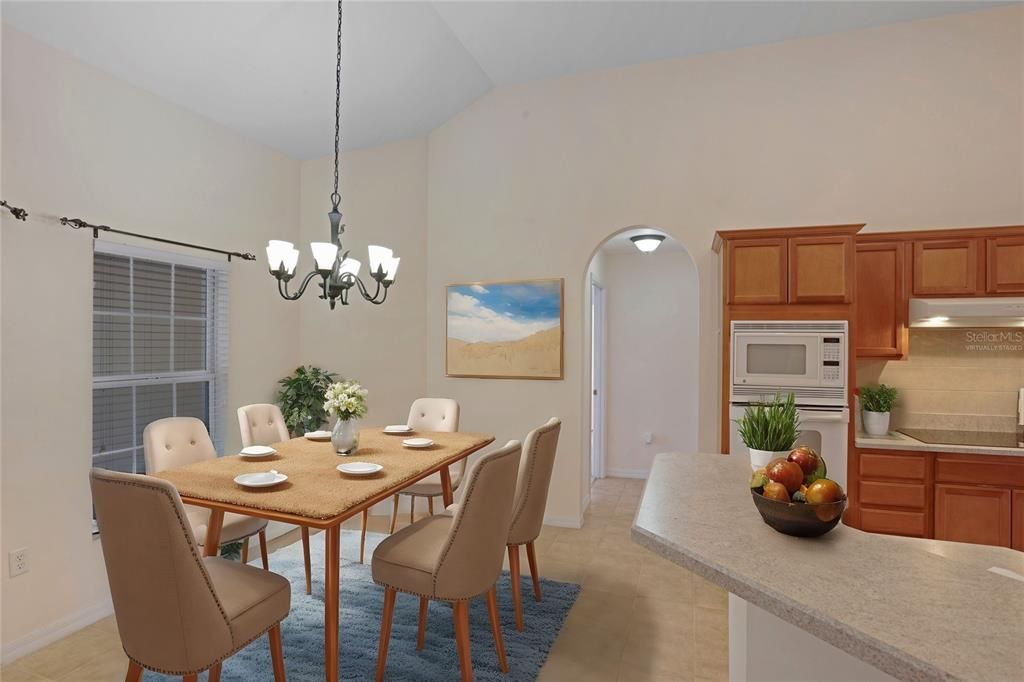 Breakfast nook virtually staged