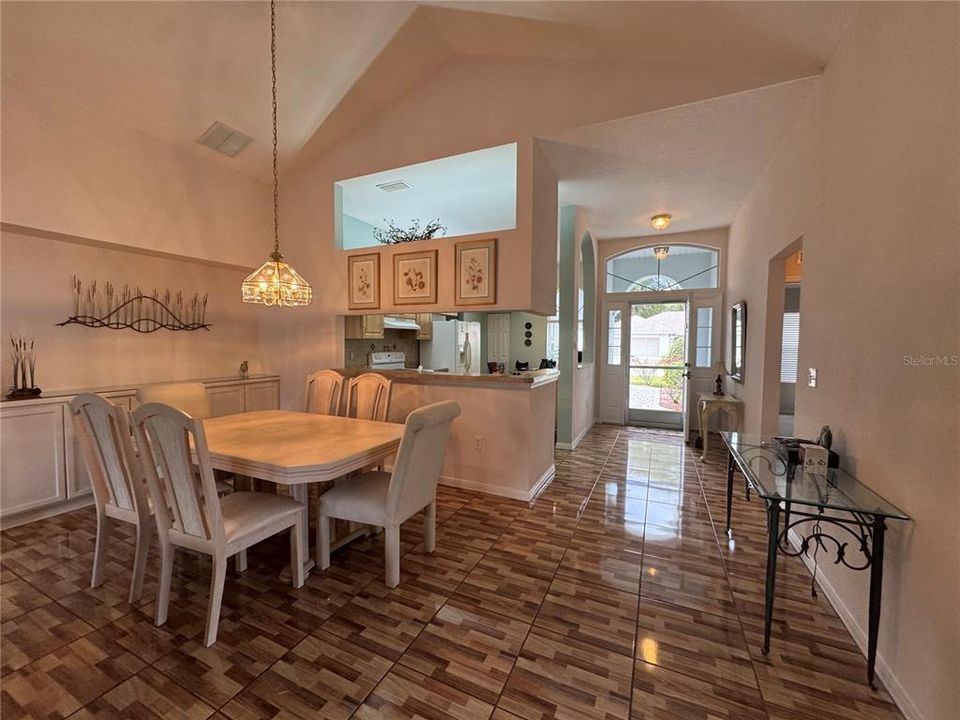 Dining area facing the front door