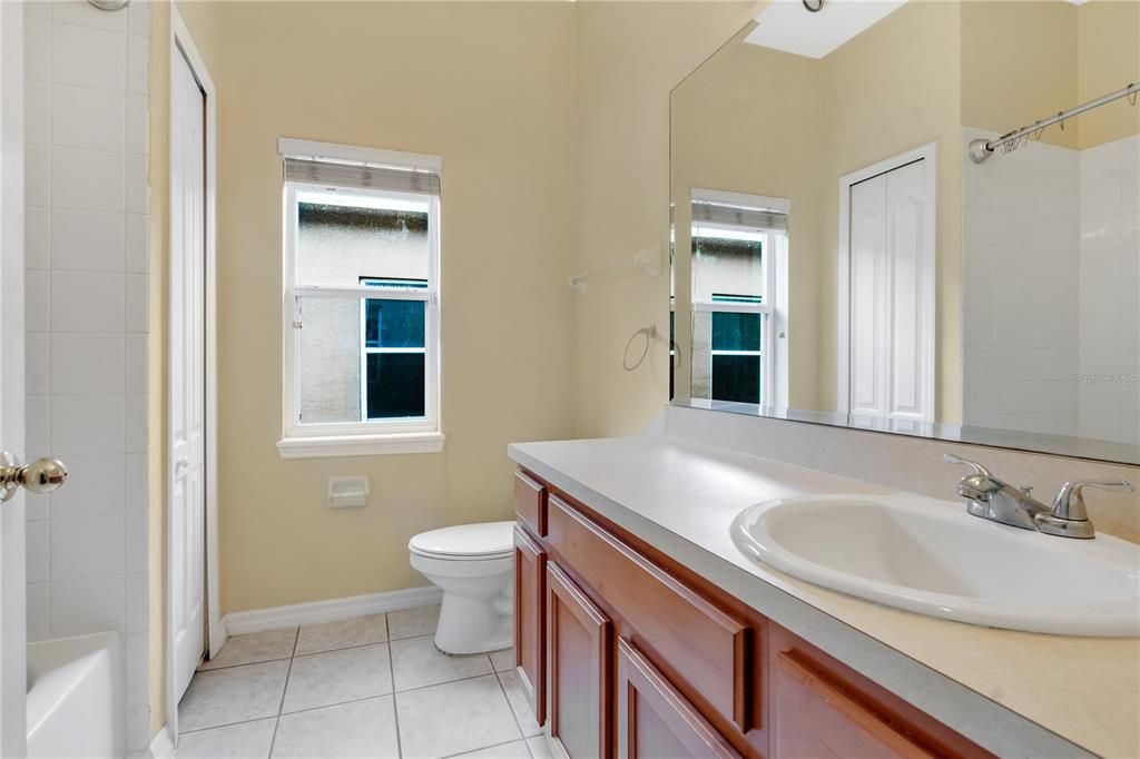 Guest Bath with Built-In Linen Closet