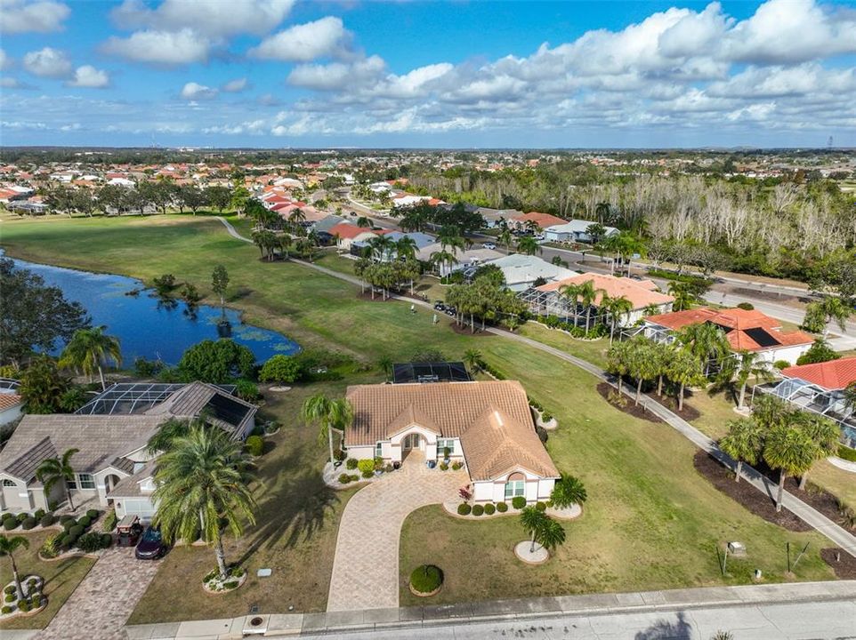 Aerial Renaissance Golf Course & Pond View