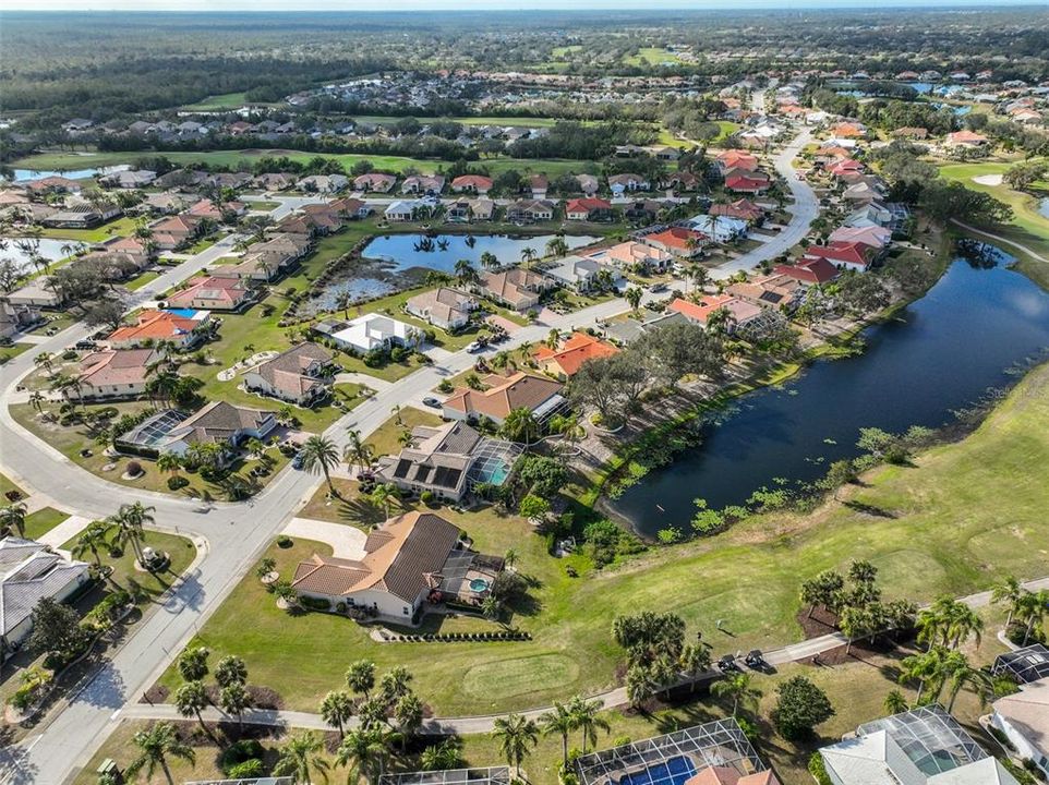 Aerial Renaissance Golf Course & Pond View