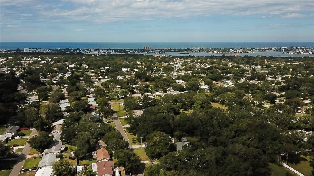 Aerial from complex gulf of mexico in the horizon