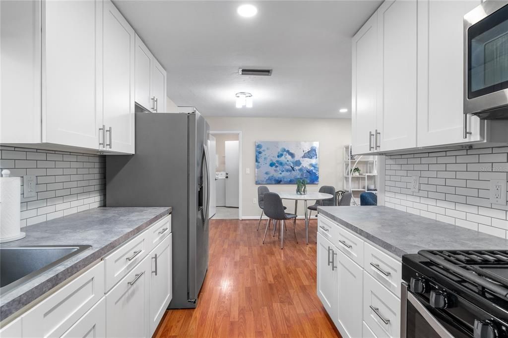 Looking out of kitchen