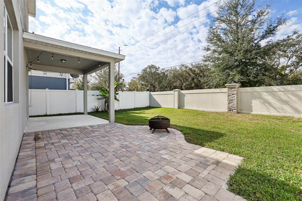 Paver Patio Large Fenced Backyard