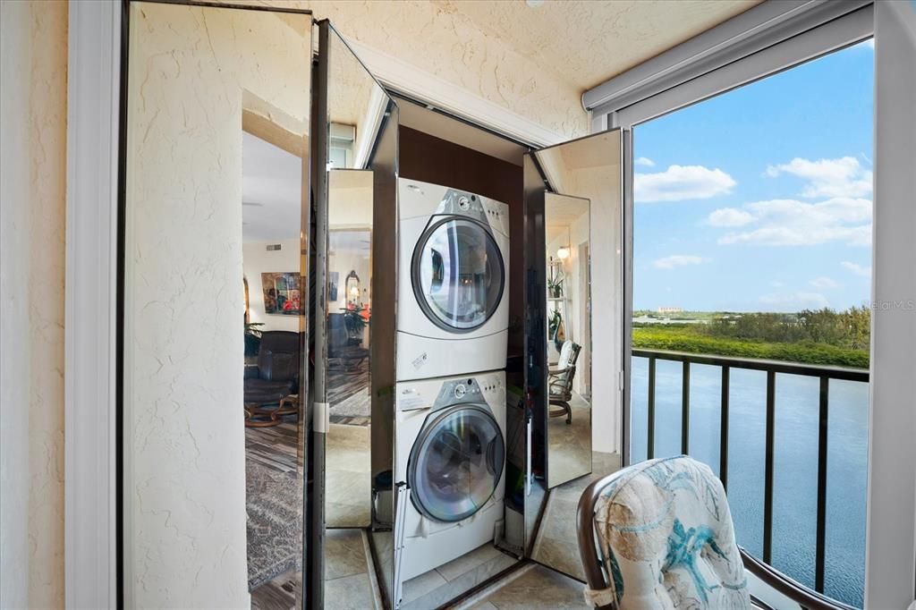 Large Closet with a Stackable Washer & Dryer