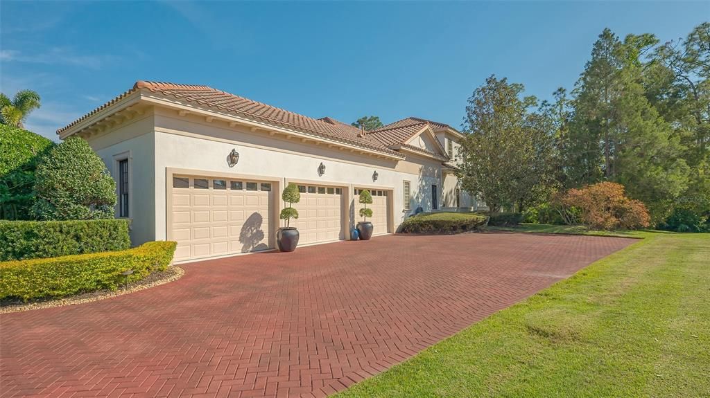 The 3 car garage measures a spacious 20x44