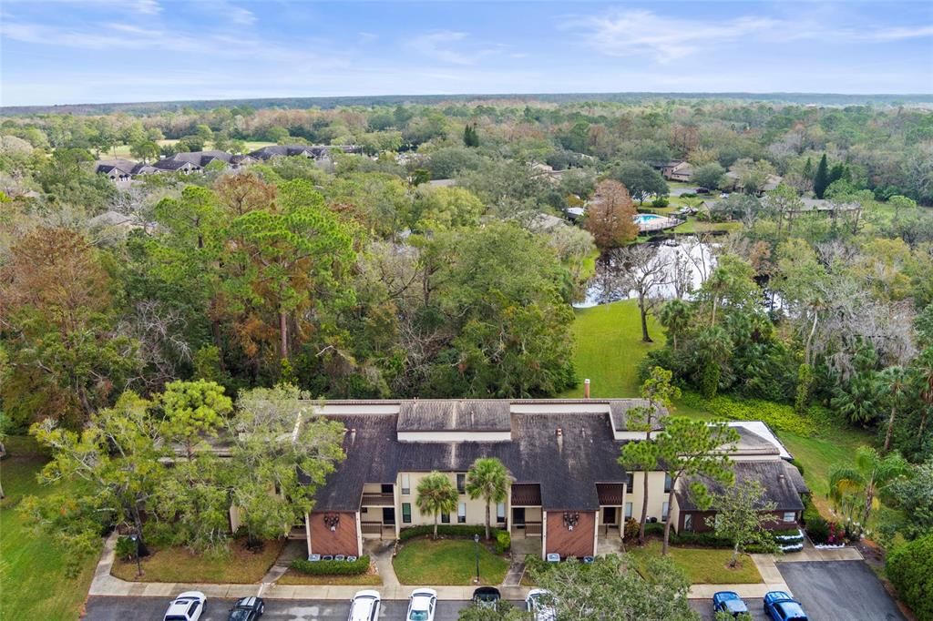 Aerial view of building