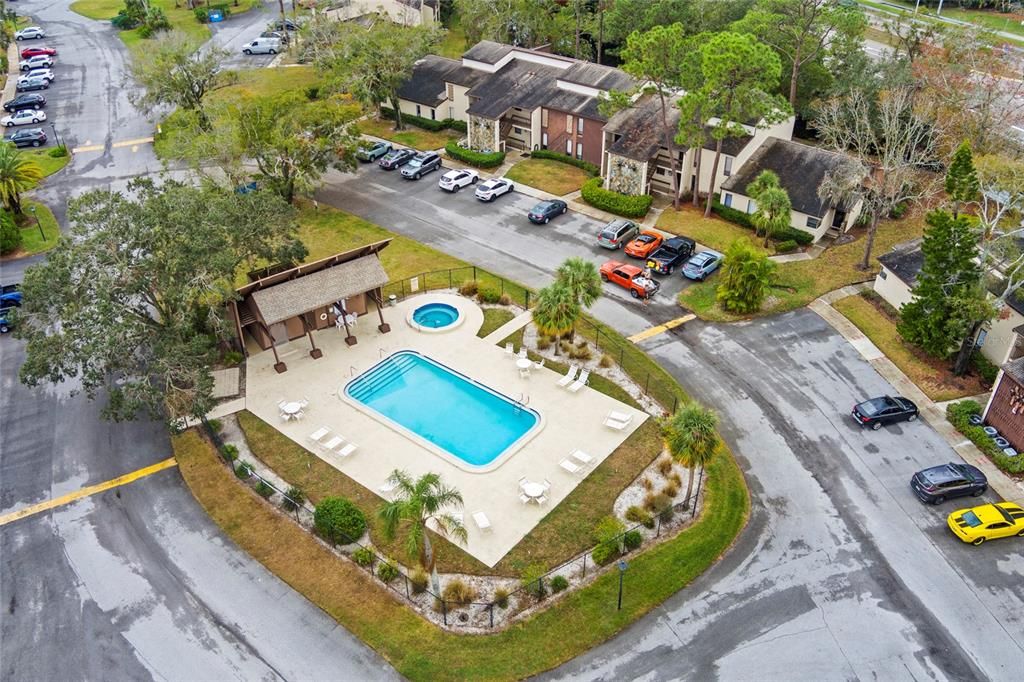 Aerial view of community pool