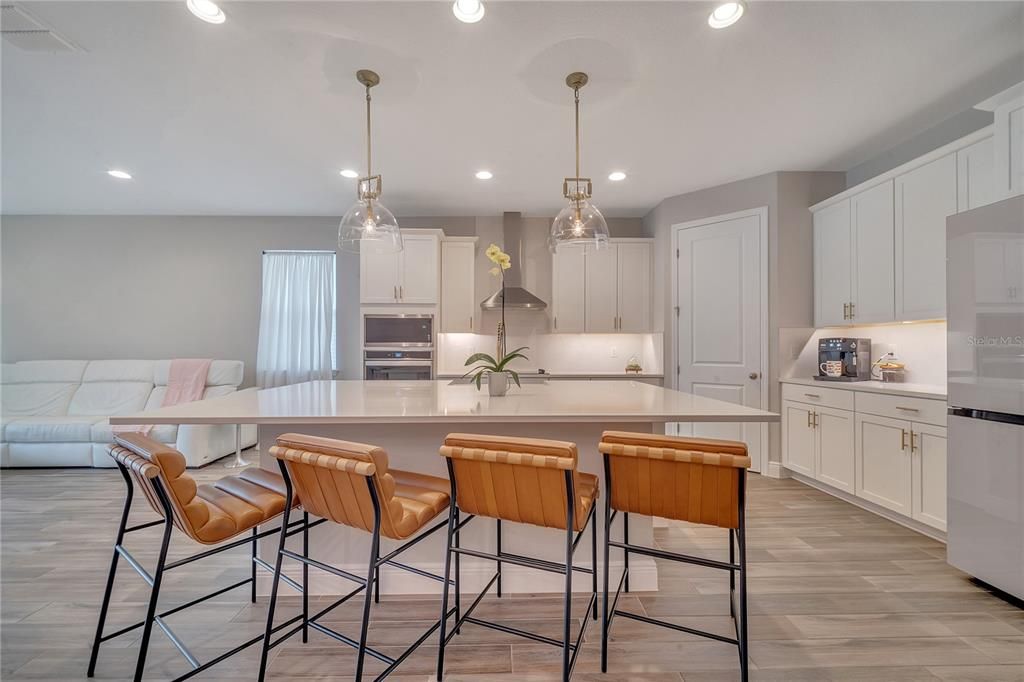 Gourmet kitchen Island with bar seating