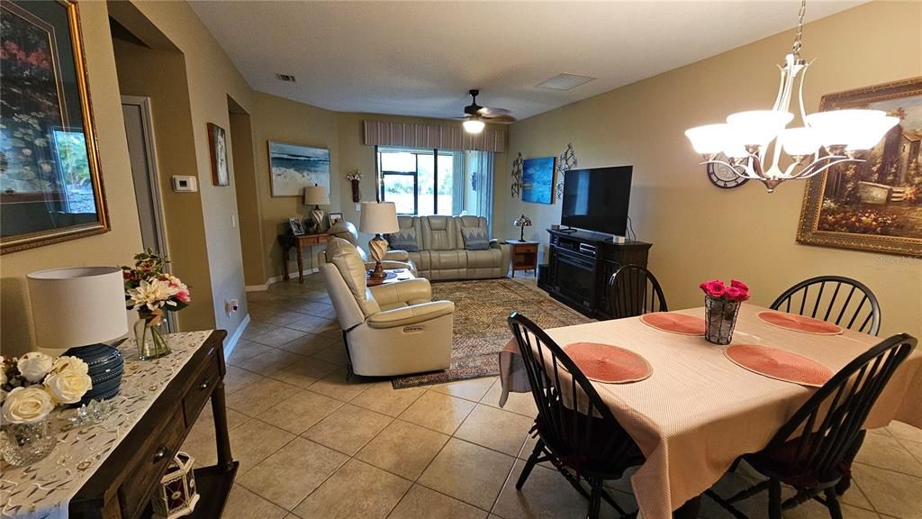 Dining area and living room