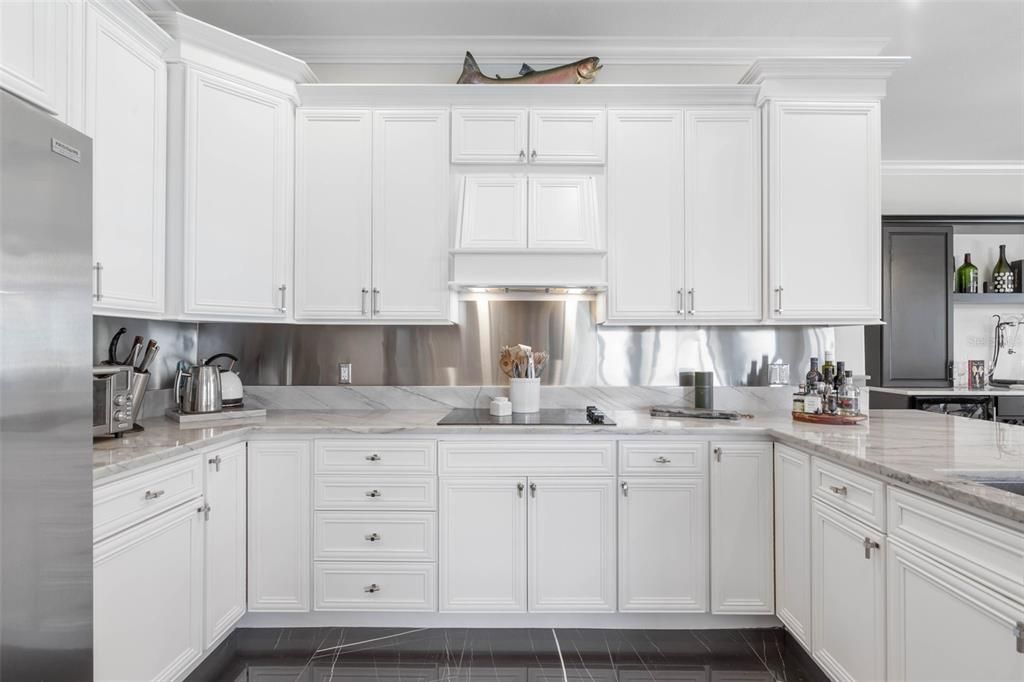 Contemporary stainless steel backsplash