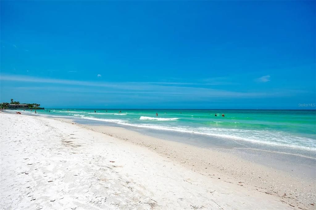 Soft crystal sands of Siesta Key beach. You'll enjoy walks for miles.