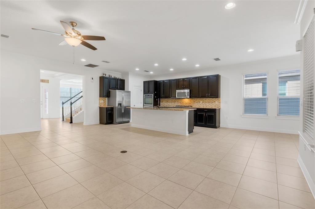 Open Living Room with Kitchen View